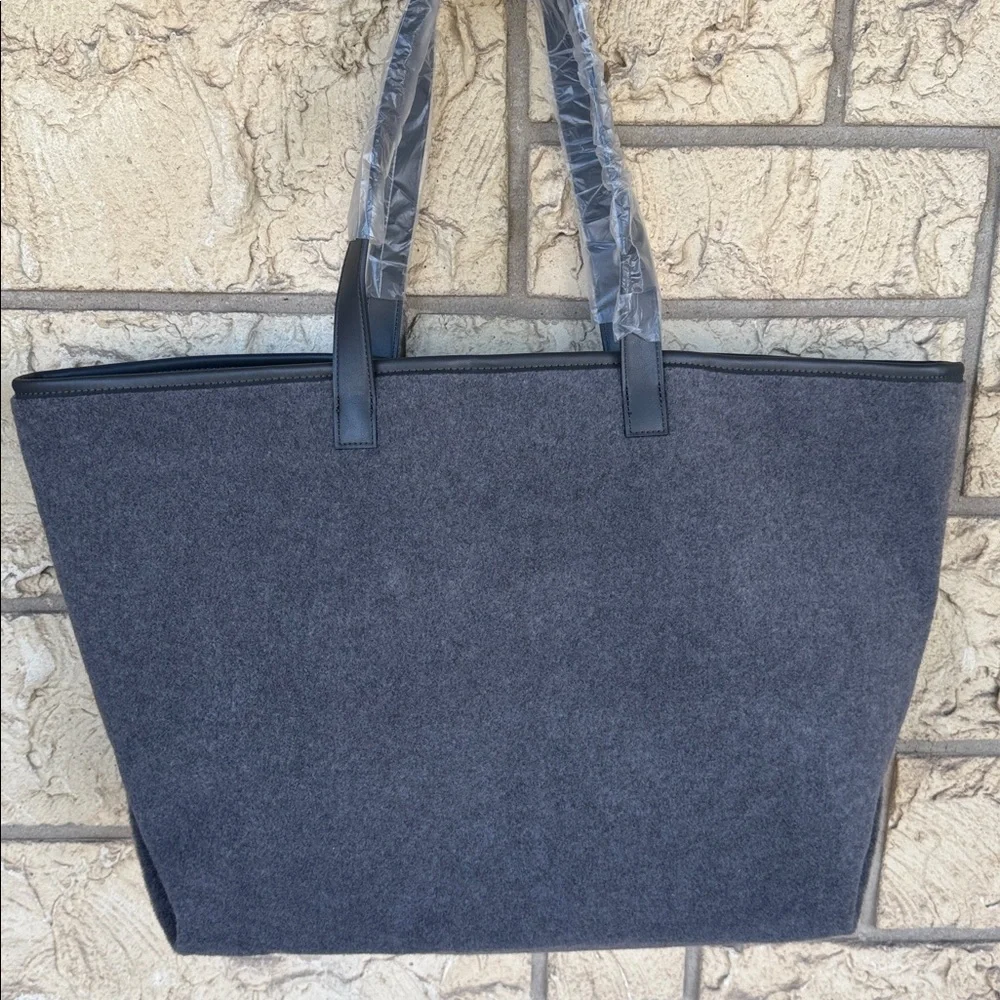 Max Mara MaxMara Designer Charcoal Felt Large Bag Tote Travel New Patella MM NWT